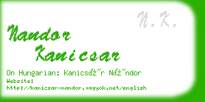 nandor kanicsar business card